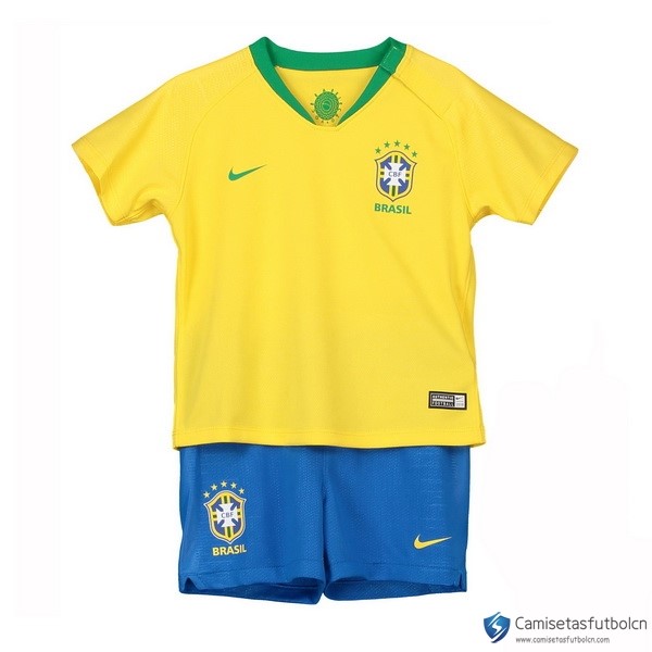 Camiseta Seleccion Brasil Niño Primera equipos 2018 Amarillo